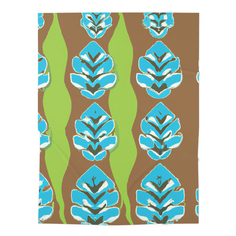 Blue Leaf Pattern-baby blanket